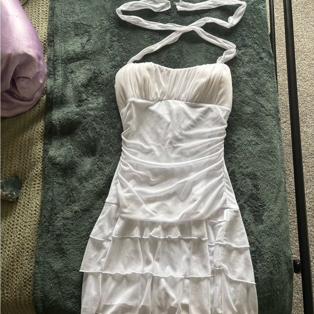 🤍y2k sheer halter dress flowy🤍